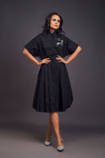 Load image into Gallery viewer, Pleated Oversized Shirt Dress With Patchwork