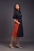 Load image into Gallery viewer, Pleated Oversized Shirt Dress With Patchwork
