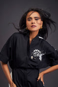 Load image into Gallery viewer, Pleated Oversized Shirt Dress With Patchwork
