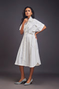 Load image into Gallery viewer, Pleated Oversized Shirt Dress With Patchwork
