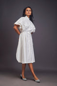 Load image into Gallery viewer, Pleated Oversized Shirt Dress With Patchwork