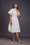 Load image into Gallery viewer, Pleated Oversized Shirt Dress With Patchwork