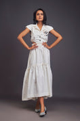 Load image into Gallery viewer, Lapel Collar Long Dress With Side Cutouts