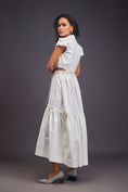 Load image into Gallery viewer, Lapel Collar Long Dress With Side Cutouts