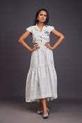 Load image into Gallery viewer, Lapel Collar Long Dress With Side Cutouts