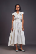 Load image into Gallery viewer, Lapel Collar Long Dress With Side Cutouts