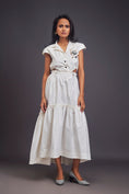 Load image into Gallery viewer, Lapel Collar Long Dress With Side Cutouts