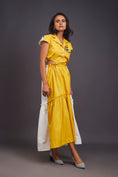 Load image into Gallery viewer, Lapel Collar Long Dress With Side Cutouts