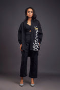 Load image into Gallery viewer, Black High-Low Shirt With Patchwork