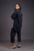 Load image into Gallery viewer, Black High-Low Shirt With Patchwork