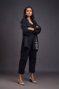 Load image into Gallery viewer, Black High-Low Shirt With Patchwork