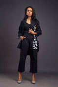Load image into Gallery viewer, Black High-Low Shirt With Patchwork
