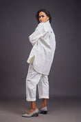 Load image into Gallery viewer, White High-Low Shirt With Patchwork