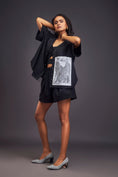 Load image into Gallery viewer, Black Oversized Cuban Collared Shirt