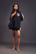 Load image into Gallery viewer, Black & White Oversized Shirt With Patchwork Detailing