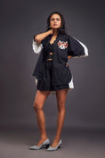Load image into Gallery viewer, Black & White Oversized Shirt With Patchwork Detailing