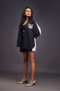 Load image into Gallery viewer, Black & White Oversized Shirt With Patchwork Detailing