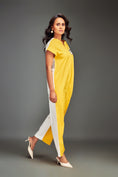 Load image into Gallery viewer, Two-Tone Jumpsuit with Front Zipper & Metallic Embellishments