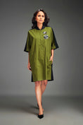 Load image into Gallery viewer, Two-Tone Dress with Metallic Embellishments