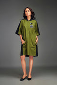 Load image into Gallery viewer, Two-Tone Dress with Metallic Embellishments