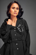 Load image into Gallery viewer, Button-Down Shirt with Metallic Embellishments & Shorts