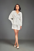 Load image into Gallery viewer, Button-Down Shirt with Metallic Embellishments & Shorts