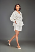Load image into Gallery viewer, Button-Down Shirt with Metallic Embellishments & Shorts
