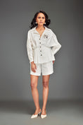Load image into Gallery viewer, Button-Down Shirt with Metallic Embellishments & Shorts