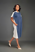 Load image into Gallery viewer, Two-Tone Midi Dress with Metallic Embellishments