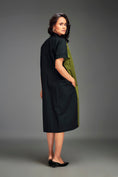 Load image into Gallery viewer, Two-Tone Midi Dress with Metallic Embellishments