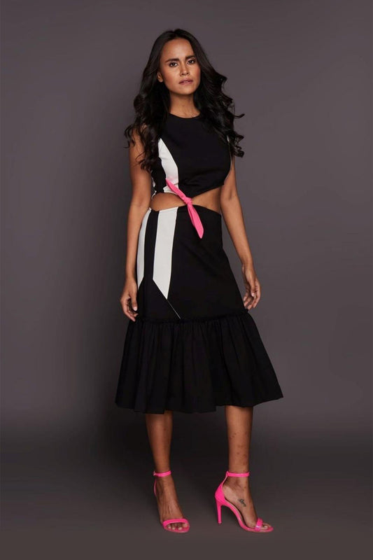 B&W Panel Dress (Comes With Belt)