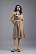 Load image into Gallery viewer, MUD FIT-AND-FLARE DRESS WITH NEON CONTRAST COLLAR