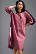 Load image into Gallery viewer, PINK OVERSIZED BOXY DRESS WITH NEON CONTRAST STRIPE