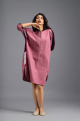 Load image into Gallery viewer, PINK OVERSIZED BOXY DRESS WITH NEON CONTRAST STRIPE