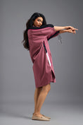Load image into Gallery viewer, PINK OVERSIZED BOXY DRESS WITH NEON CONTRAST STRIPE