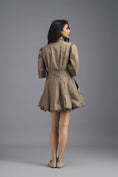 Load image into Gallery viewer, MUD PLEATED MINI DRESS WITH NEON PANELLED SIDE DETAIL AND BUBBLE HEM
