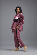 Load image into Gallery viewer, PINK TAILORED PANTS WITH NEON GEOMETRIC POCKET PANEL DETAIL