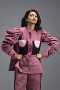 Load image into Gallery viewer, PINK TAILORED PANTS WITH NEON GEOMETRIC POCKET PANEL DETAIL