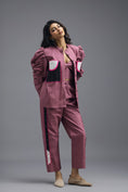 Load image into Gallery viewer, PINK CO-ORD SET WITH NEON GEOMETRIC PANEL DETAIL, BRALETTE AND ELASTICATED PANTS
