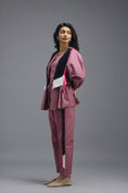 Load image into Gallery viewer, PINK SHIRT AND BRALETTE WITH NEON GEOMETRIC PANEL DETAIL