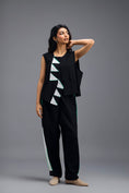 Load image into Gallery viewer, BLACK JACKET WITH NEON PIPED GEOMETRIC DETAIL