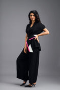 Load image into Gallery viewer, BLACK MEGA SLEEVE TOP AND FLARED PANTS CO-ORD SET