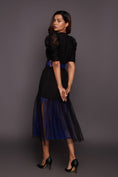 Load image into Gallery viewer, Black Neon Bottom Cutwork Dress With Belt