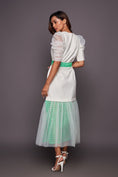 Load image into Gallery viewer, White Neon Bottom Cutwork Dress With Belt