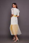 Load image into Gallery viewer, White Neon Bottom Cutwork Dress With Belt