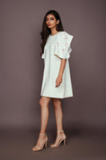 Load image into Gallery viewer, White Dress With Cutwork Sleeves