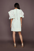 Load image into Gallery viewer, White Dress With Cutwork Sleeves