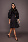 Load image into Gallery viewer, Black Backless Dress With Cutwork Detailing