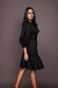 Load image into Gallery viewer, Black Backless Dress With Cutwork Detailing