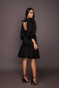 Load image into Gallery viewer, Black Backless Dress With Cutwork Detailing